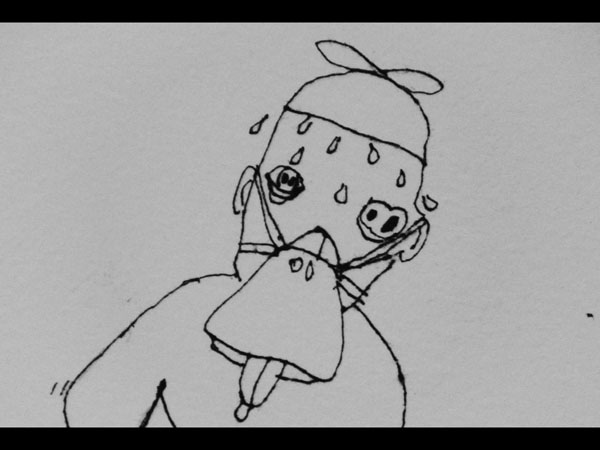 Drawing by Mark Allen on video by Tom Leeser