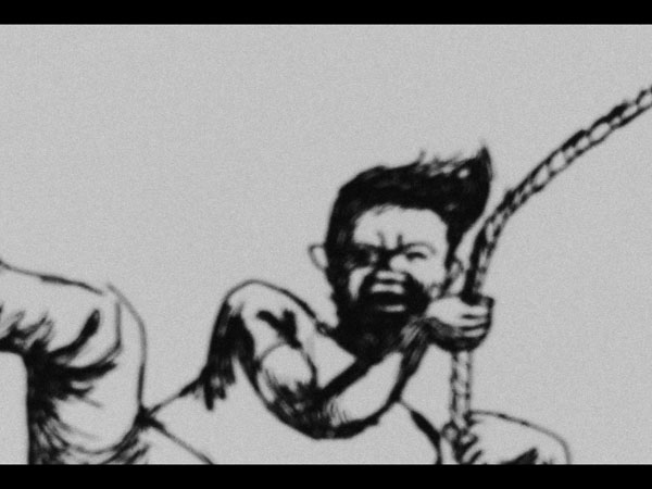 Drawing by Perry Hoberman on video by Tom Leeser